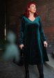 Hollyanne Bottle Green & Multicoloured Sparkle Velvet Trapeze Dress For Cheap