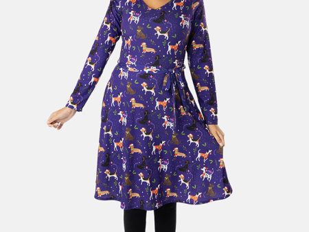 Augustus Christmas Dogs Print Dress Online