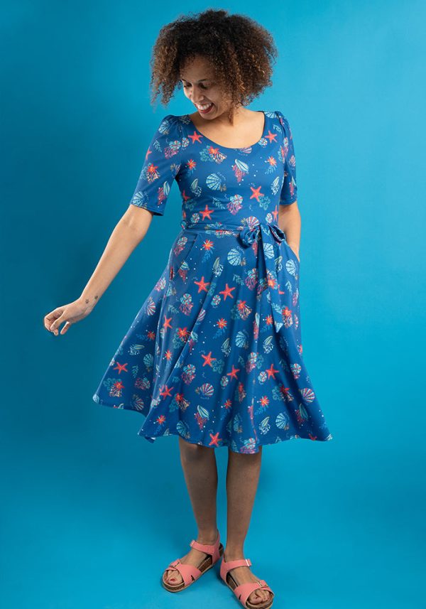 Atlanta Starfish & Shells Print Dress Online Hot Sale