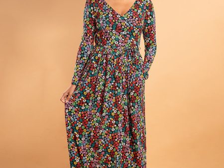 Onika Floral Print Viscose Midaxi Dress Online Sale