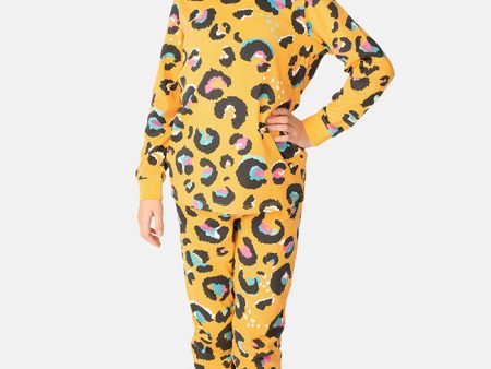 Children s Mustard Animal Print Cotton Pyjama Set on Sale