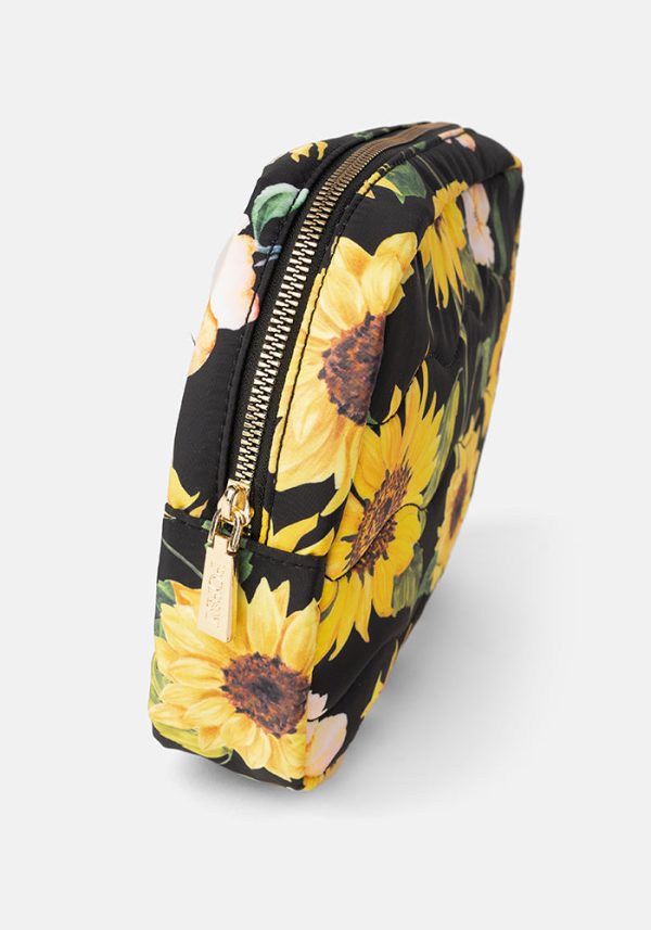 Black Sunflower Print Popsy Multi Use Bag For Sale