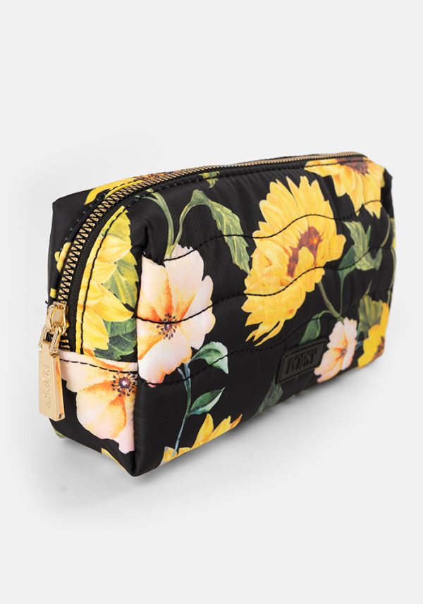 Black Sunflower Print Popsy Pencil Case For Discount