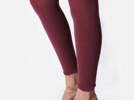 Premium 50 Denier Footless Tights Burgundy on Sale