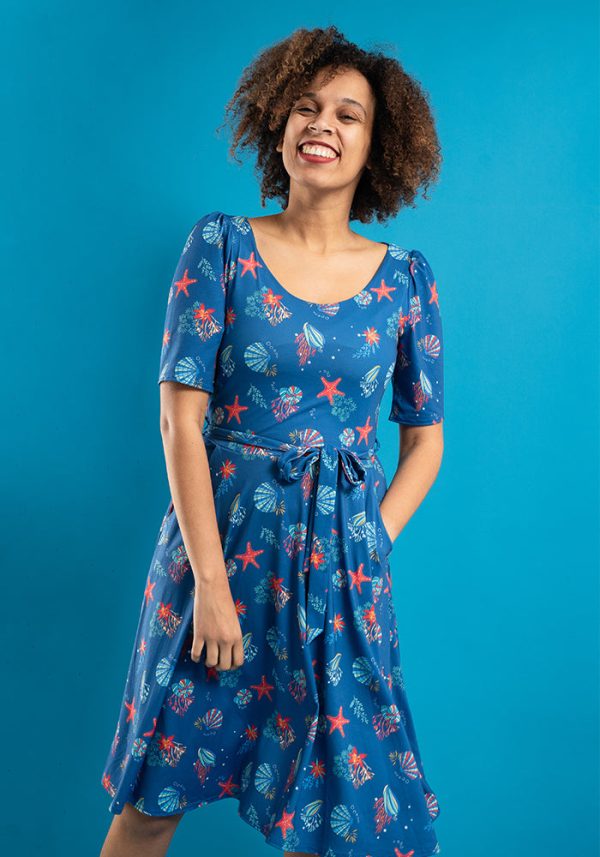 Atlanta Starfish & Shells Print Dress Online Hot Sale