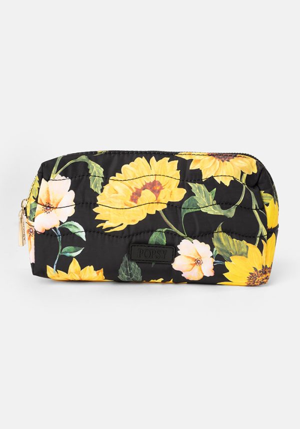 Black Sunflower Print Popsy Pencil Case For Discount