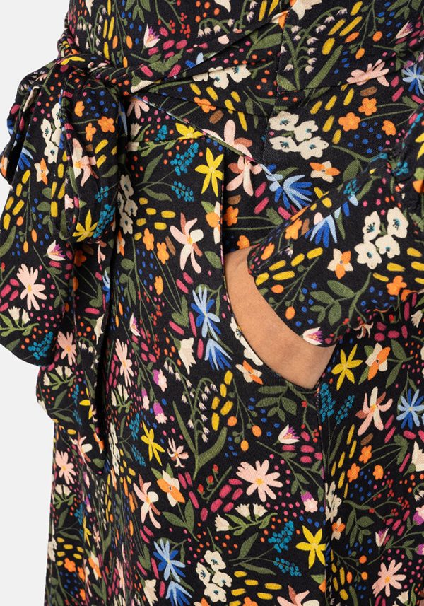 Chase Ditsy Floral Print Viscose Midi Dress For Discount