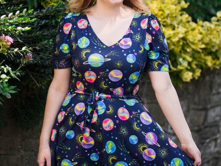 Saturn Planets Print Full Skirt Dress Online