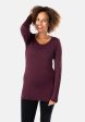 Plum Long Sleeve Round Neck Top Discount