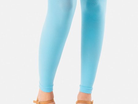 Premium 50 Denier Footless Tights Powder Blue Online Sale