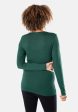 Bottle Green Long Sleeve Round Neck Top Hot on Sale