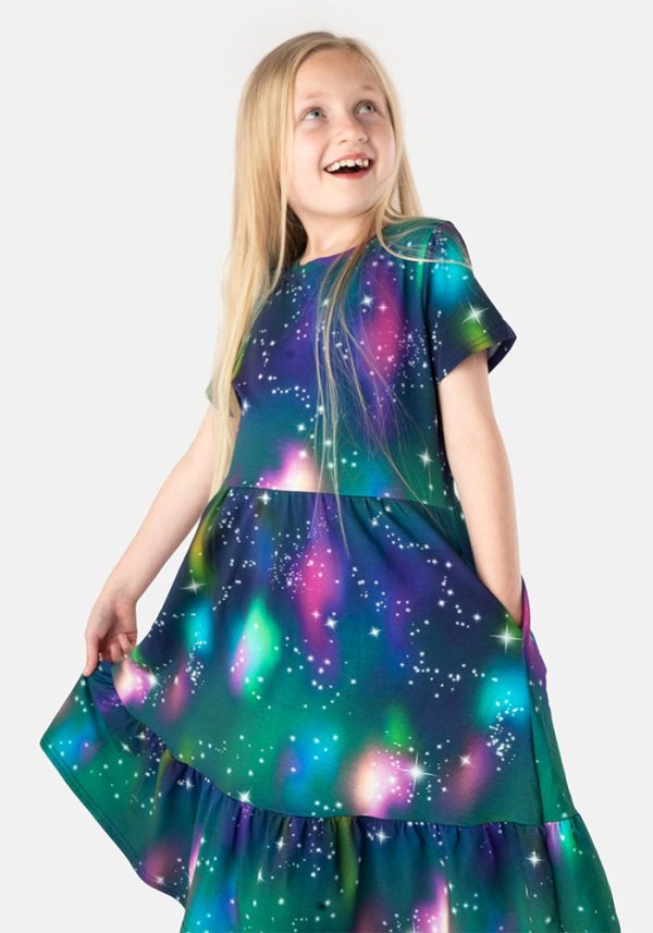 Children s Galaxy Print Cotton Dress (Stelara) Cheap