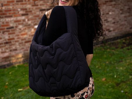 Black Quilted Shoulder Popsy Bag Online now