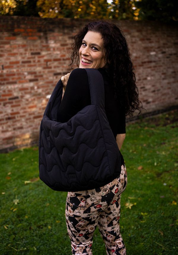 Black Quilted Shoulder Popsy Bag Online now