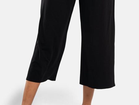 Lexus Black Pull On Wide Leg Culotte Trouser Supply