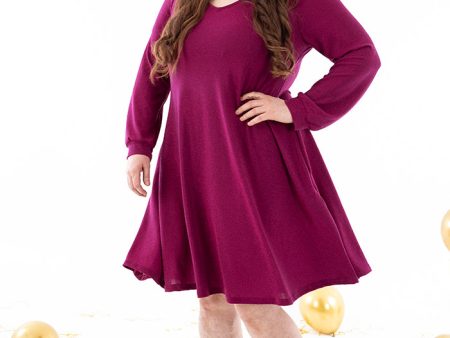 Tindra Magenta Sparkle Trapeze Dress For Cheap