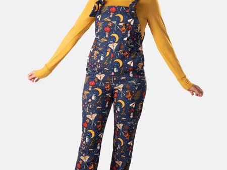 Jordan Midnight Woodland Mushroom Print Dungaree For Cheap