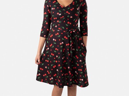 Anastasia Cherry Heart Print Dress on Sale