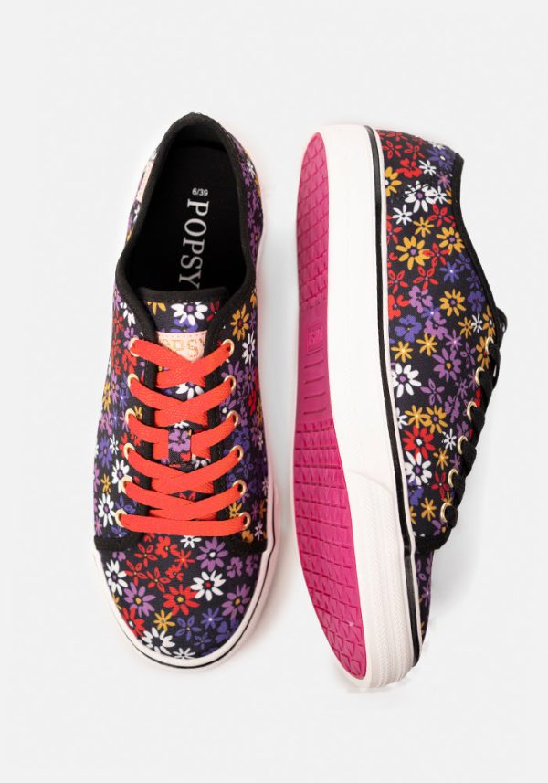 Floral Print Canvas Pumps Fashion