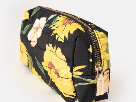 Black Sunflower Print Popsy Pencil Case For Discount