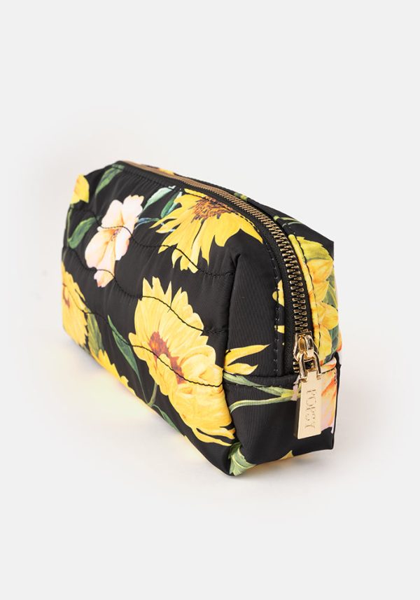 Black Sunflower Print Popsy Pencil Case For Discount