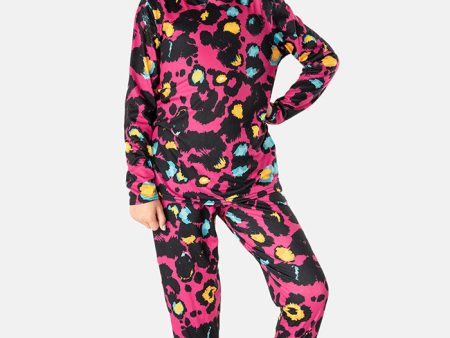 Children s Pink Animal Print Pyjama Set (Keisha) Cheap