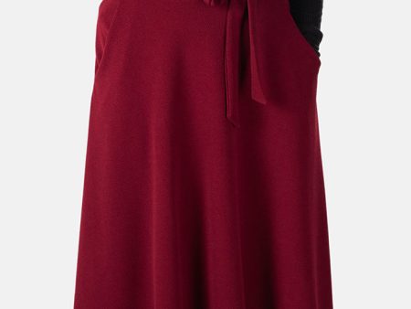 Lilia Wine A-Line Skirt Supply