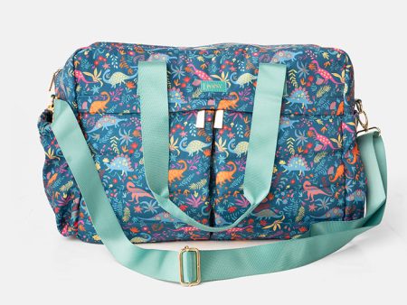 Teal Dinosaur Print Holdall on Sale