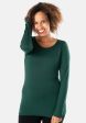 Bottle Green Long Sleeve Round Neck Top Hot on Sale