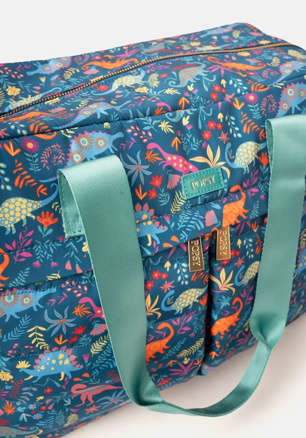 Teal Dinosaur Print Holdall on Sale