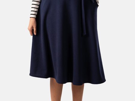 Lilia Navy A-Line Skirt For Cheap