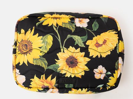 Black Sunflower Print Popsy Multi Use Bag For Sale