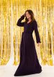 Glam Black & Purple Stripe Sparkle Maxi Dress For Discount