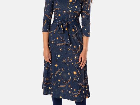 Cosmic Galaxy Print Midi Dress on Sale