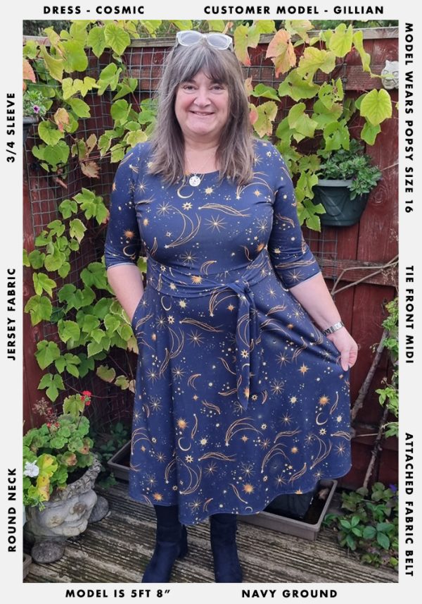 Cosmic Galaxy Print Midi Dress on Sale