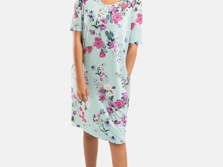 Carina Floral Butterflies Print Nightshirt For Sale