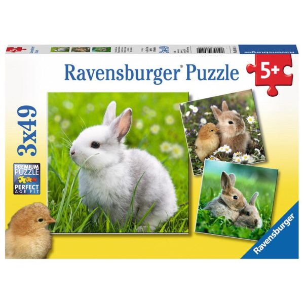 3x49pc Cute Bunnies Puzzle Supply