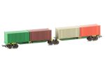 HO Twin Container Wagons Shared Centre Bogie ANR Cheap